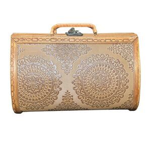 Vintage boho Box Purse, Wood rattan‎ & willow handbag, box bag Rare
